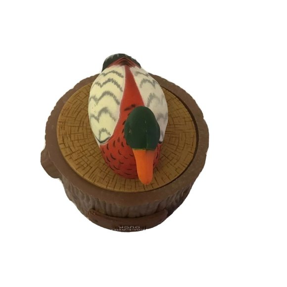 Vintage Duck Decoy Mallard Oval Plastic Brown Storage Box Decor 3" - Picture 6 of 7